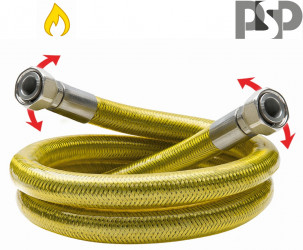 ARIES - Flexibilná nerezová hadica plyn F/F matica/matica - Prevlečné matice s valcovými závitmi ISO 228 G 1/2".