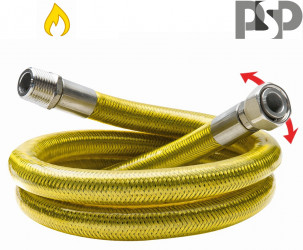 ARIES - Flexibilná nerezová hadica plyn M/F šraub/matica - Prevlečná matica s valcovým závitom ISO 228 G 1/2" a vonkajší závit (šraub) s kužeľovým závitom EN 10226 R ½” (ISO 7 R 1/2).