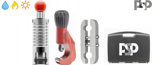 TAURUS - Kufor mini PSP - ručný lis (1090001)
rezák DN10 (3/8") až DN25 (5/4") - (kód 1090005)
držiak DN12 (1/2") + DN15 (3/4") - (kód 1090013)
kufor